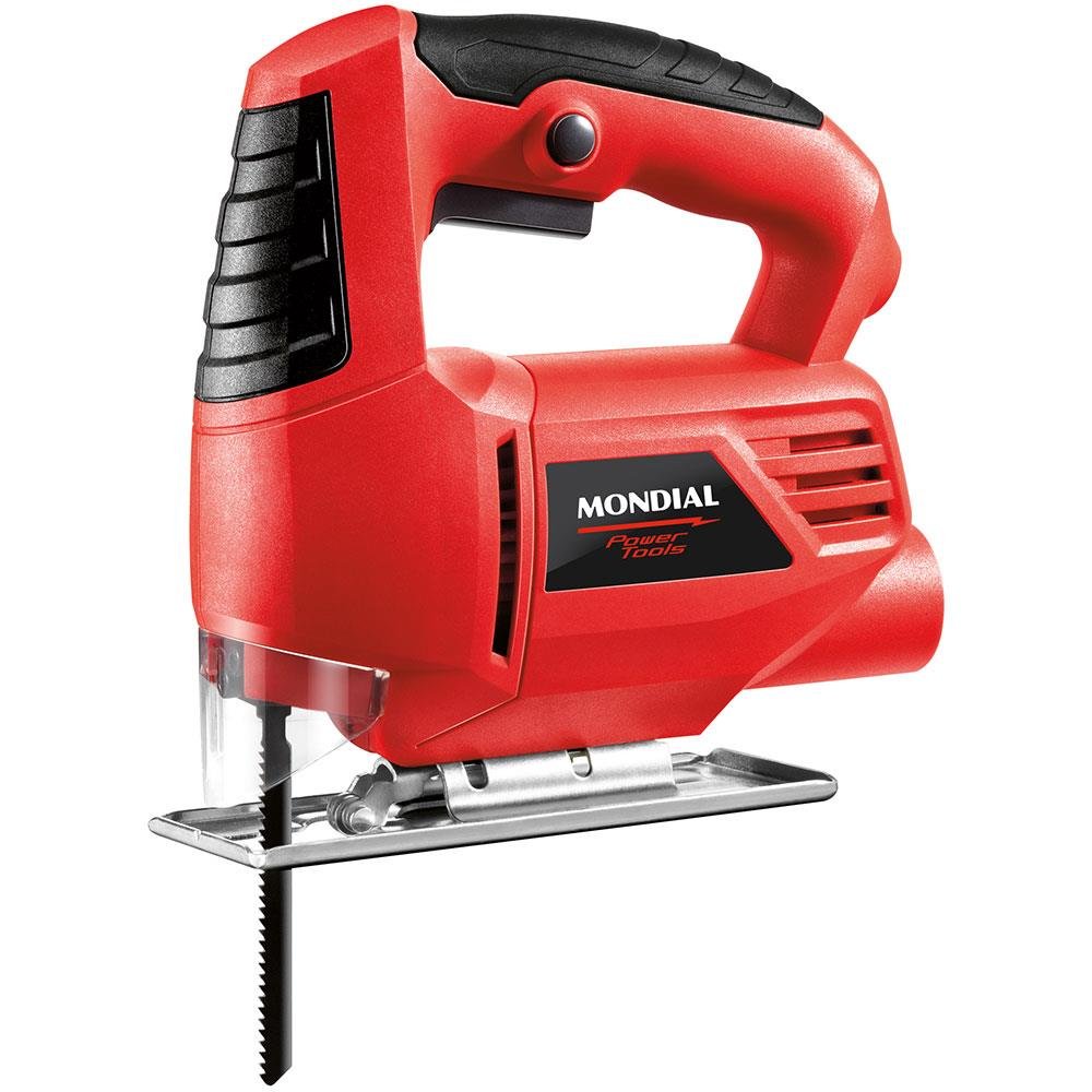 Serra Tico-Tico FST03 Mondial com Base de Corte e Base Móvel Ajustável 450W - Preta/Vermelha