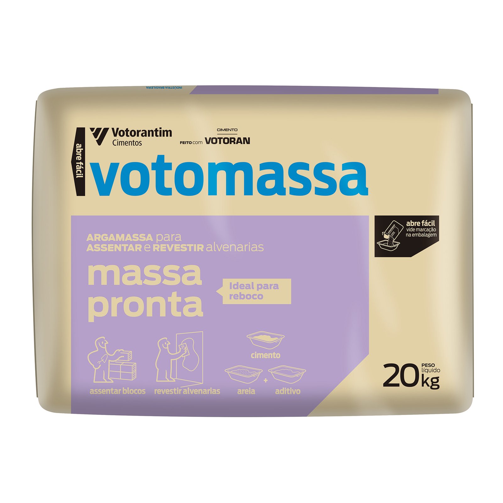 Argamassa Pronta Interno e Externo Cinza 20kg Votoran